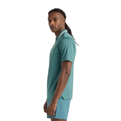 New Balance Mens Tournament Polo Tops in Green Color