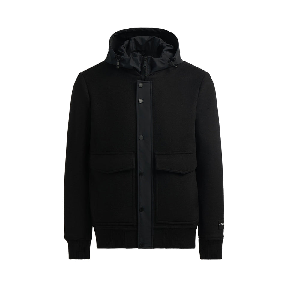 Pajar Outerwear Mens Hader Wool Blend Bomber City Coats in Black Color