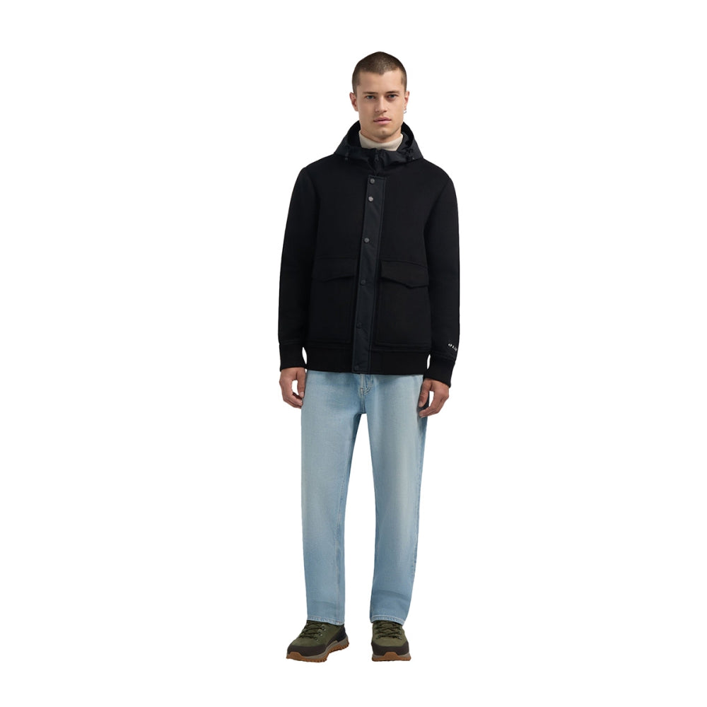 Pajar Outerwear Mens Hader Wool Blend Bomber City Coats in Black Color