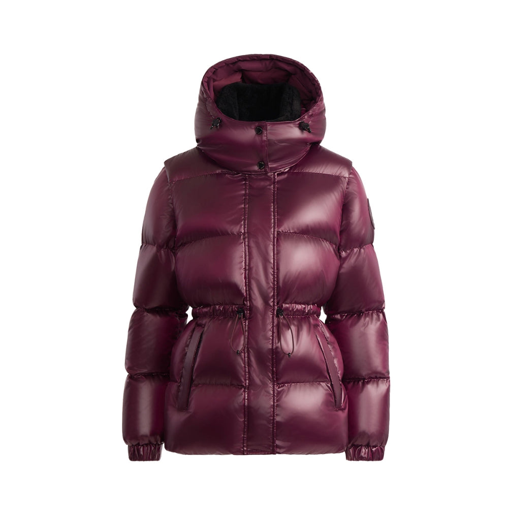Pajar Outerwear Womens Halo Puf W/Shearling Bib City Coats in Purple Color