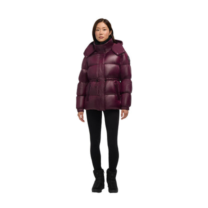 Pajar Outerwear Womens Halo Puf W/Shearling Bib City Coats in Purple Color