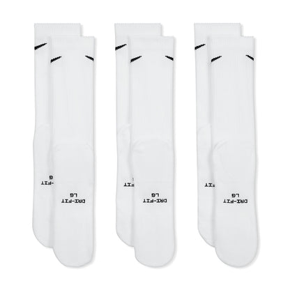 Nike Unisex 3Pk Ed Elvd Dri-FIT Crew Socks in No Color