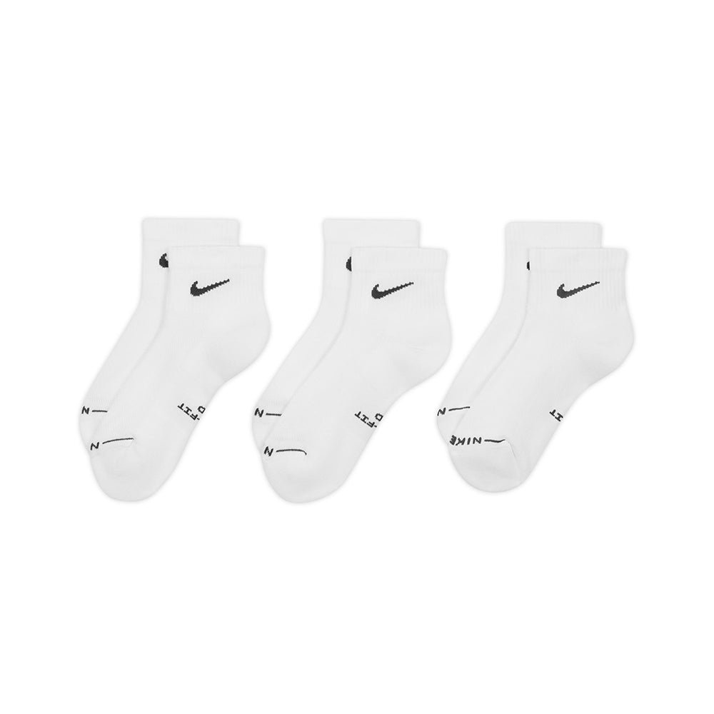 Nike Unisex 3Pk Ed Dri-FIT 1/4 Socks in Multi Color