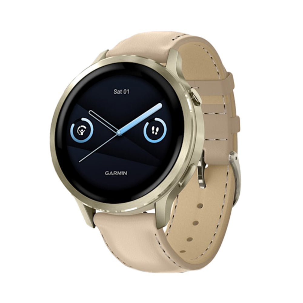 Garmin Unisex Venu 4 41Mm Leather Band Smart Watches in Yellow Color