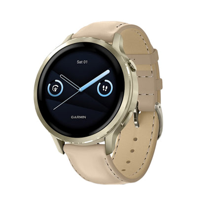 Garmin Unisex Venu 4 41Mm Leather Band Smart Watches in Yellow Color