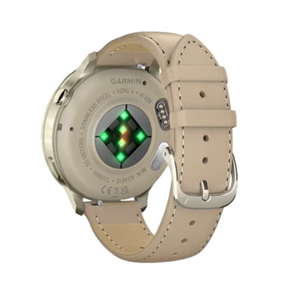 Garmin Unisex Venu 4 41Mm Leather Band Smart Watches in Yellow Color
