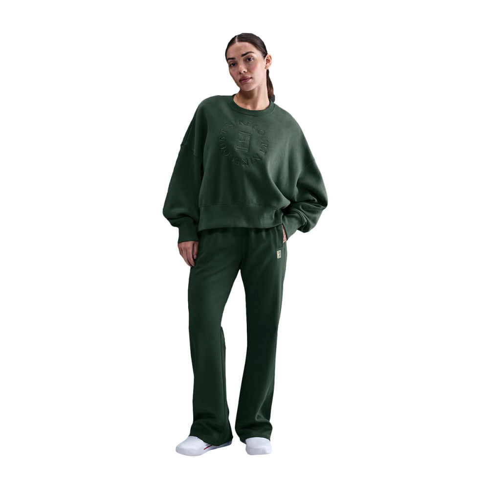 Nike Womens Heritage Phoenix Crew Pullover in Green Color