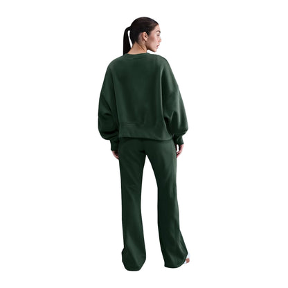 Nike Womens Heritage Phoenix Crew Pullover in Green Color