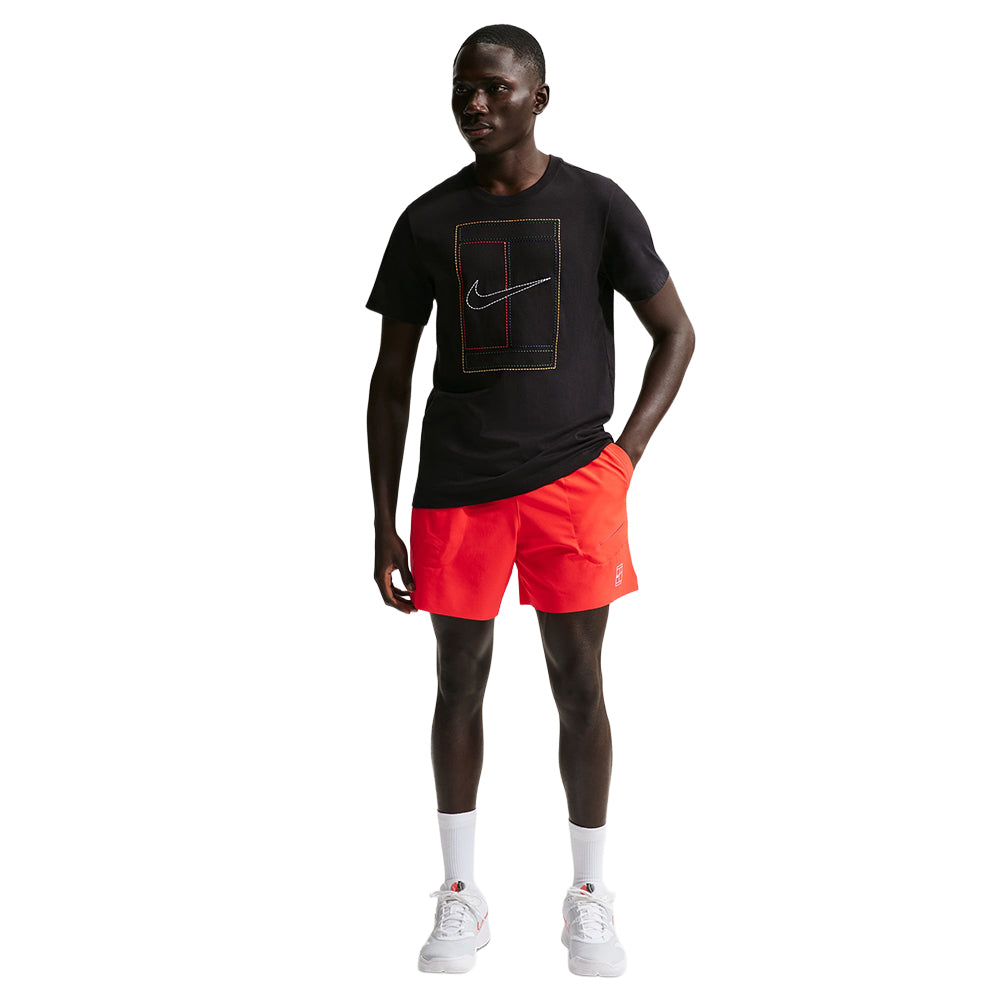 Nike Mens Nikecourt Advantage Shor Shorts in Red Color