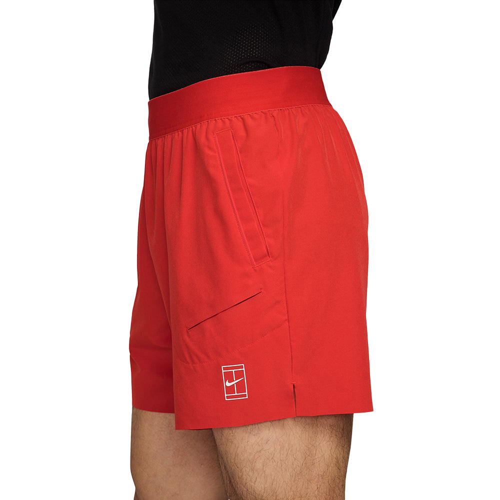 Nike Mens Nikecourt Advantage Shor Shorts in Red Color