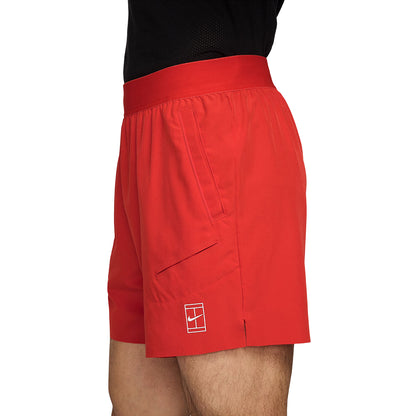 Nike Mens Nikecourt Advantage Shor Shorts in Red Color