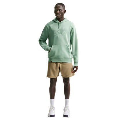 Nike Mens Terry Pullover Hoodie Pullover in Green Color