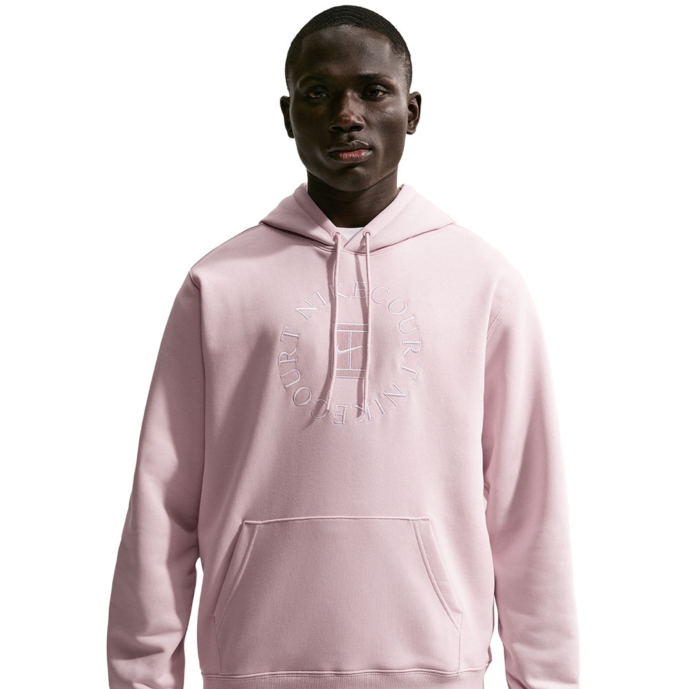 Nike Mens Terry Pullover Hoodie Pullover in Pink Color