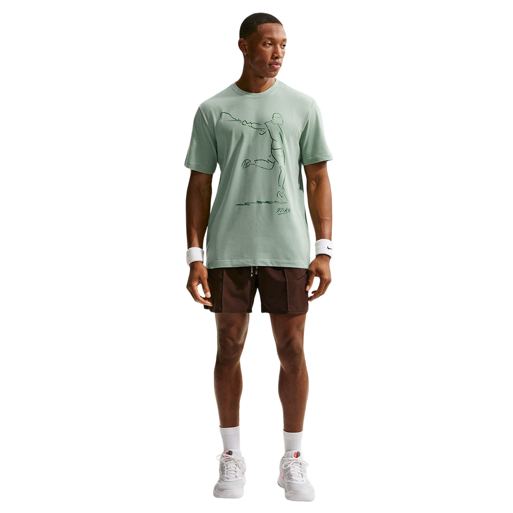 Nike Unisex M Tee French Open Tops in Green Color