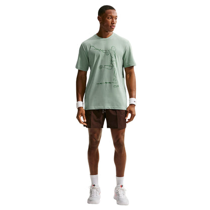 Nike Unisex M Tee French Open Tops in Green Color
