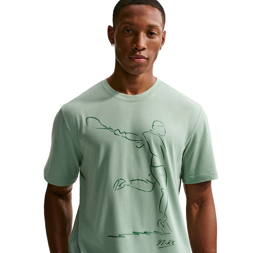 Nike Unisex M Tee French Open Tops in Green Color