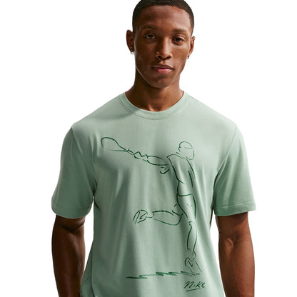 Nike Unisex M Tee French Open Tops in Green Color