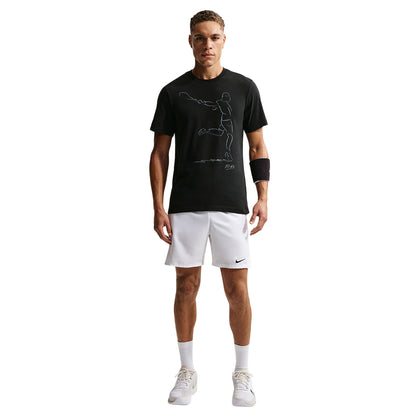 Nike Unisex M Tee French Open Tops in Black Color