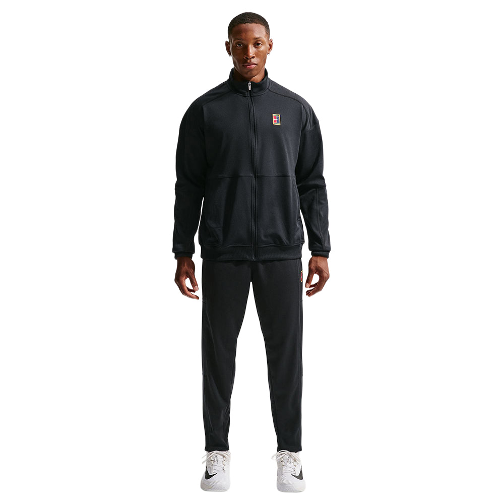 Nike Mens Nikecourt Heritage Track Zip-Ups in Black Color