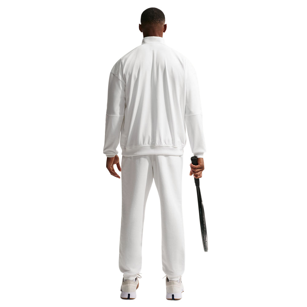 Nike Mens Nikecourt Heritage Track Zip-Ups in White Color