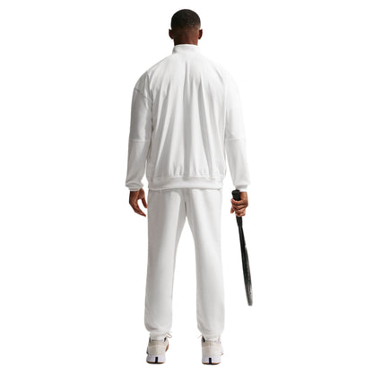 Nike Mens Nikecourt Heritage Track Zip-Ups in White Color