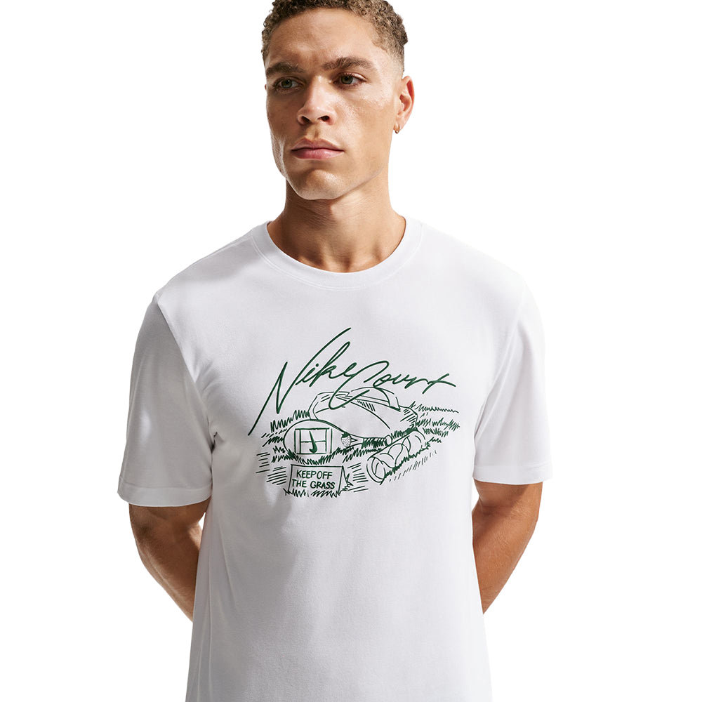 Nike Unisex Nike Tee Wimbledon Tops in White Color