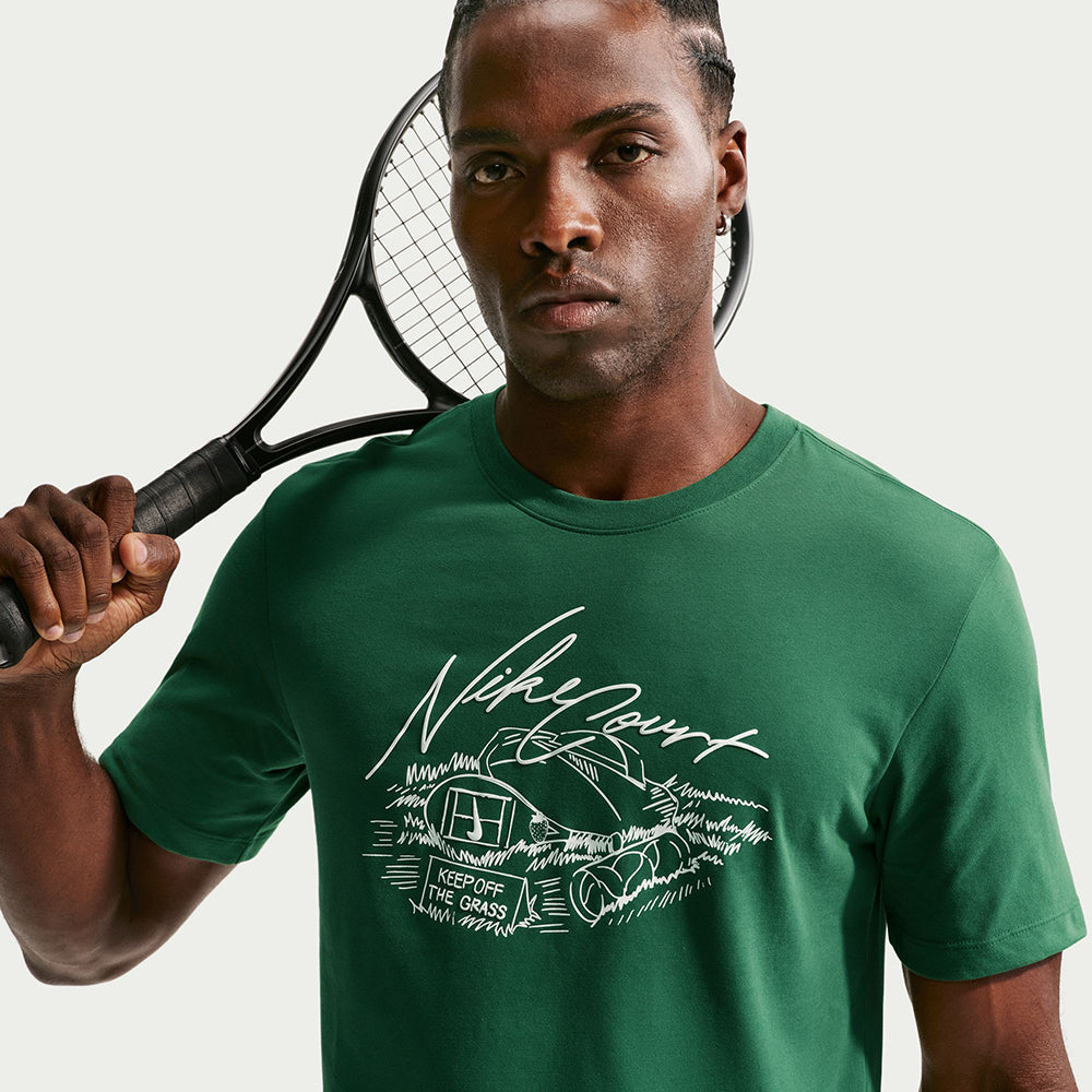 Nike Unisex Nike Tee Wimbledon Tops in Green Color