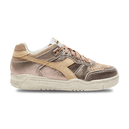 Diadora Womens B.560 Metal S Used Sneakers in Brown Color