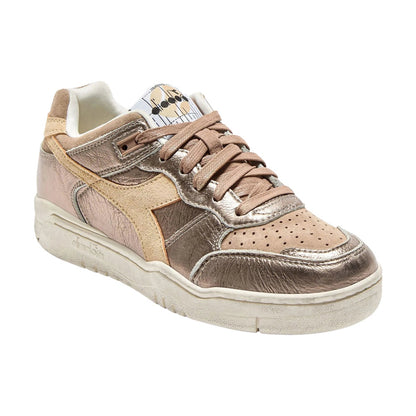 Diadora Womens B.560 Metal S Used Sneakers in Brown Color