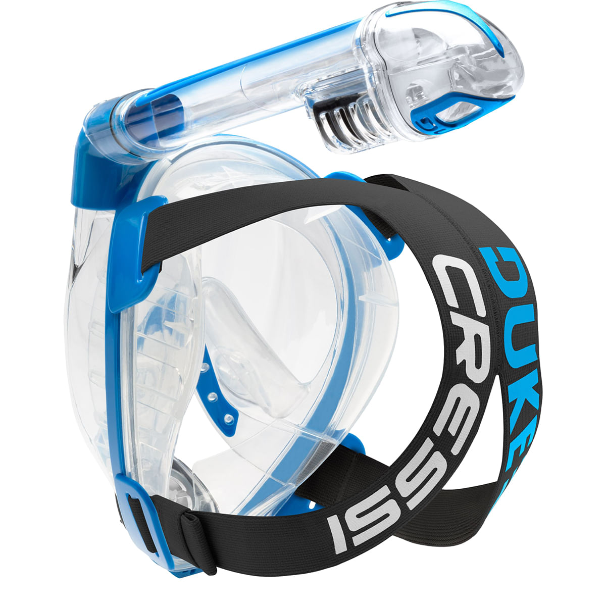 DUKE DRY CTR SNORKEL MASK | CLEAR/BLUE