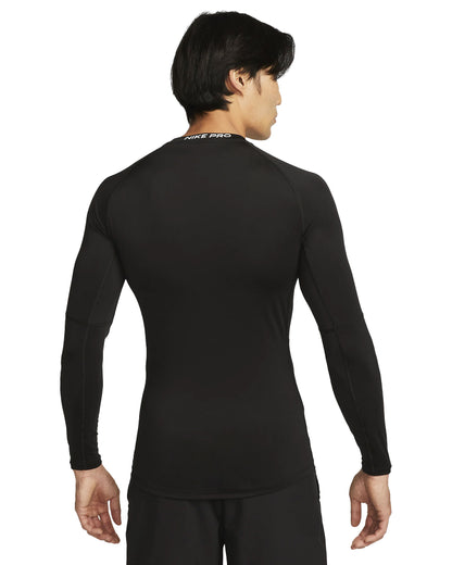 Nike Mens Pro Ls Compression Tops in Black Color