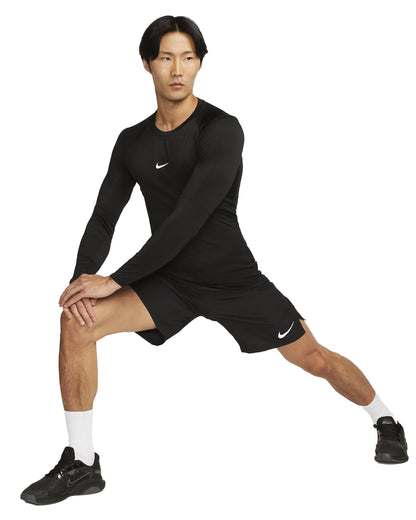 Nike Mens Pro Ls Compression Tops in Black Color