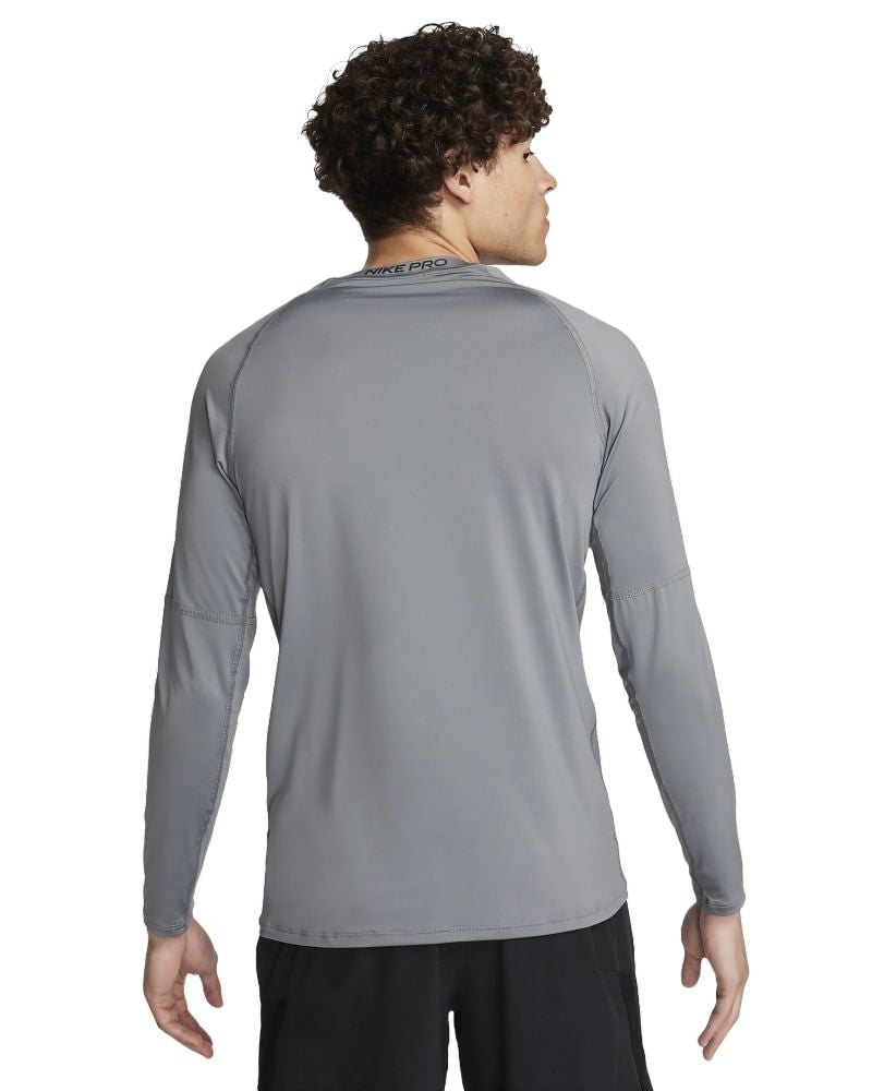 Nike Mens Pro Df Ls Top in Grey Color