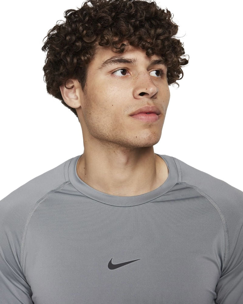 Nike Mens Pro Df Ls Top in Grey Color