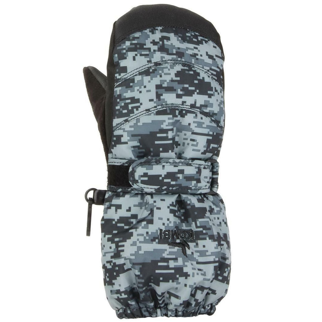 CHILDREN SNOW CAT MITTS | GREY CAMO