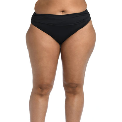 La Blanca Womens Ig Shirred Band Bottom Swimsuits in Black Color