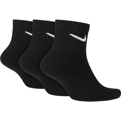 Nike Unisex 3Pk Cotton Cushion 1/4 So Socks in Black Color