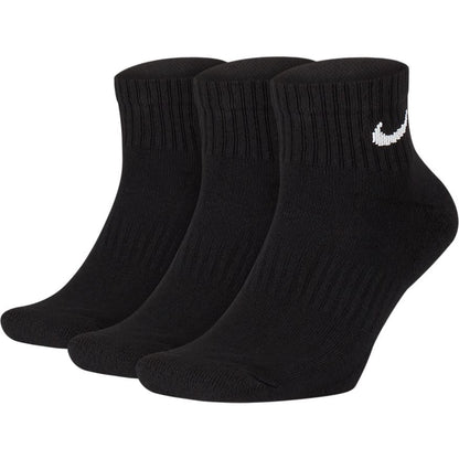 Nike Unisex 3Pk Cotton Cushion 1/4 So Socks in Black Color