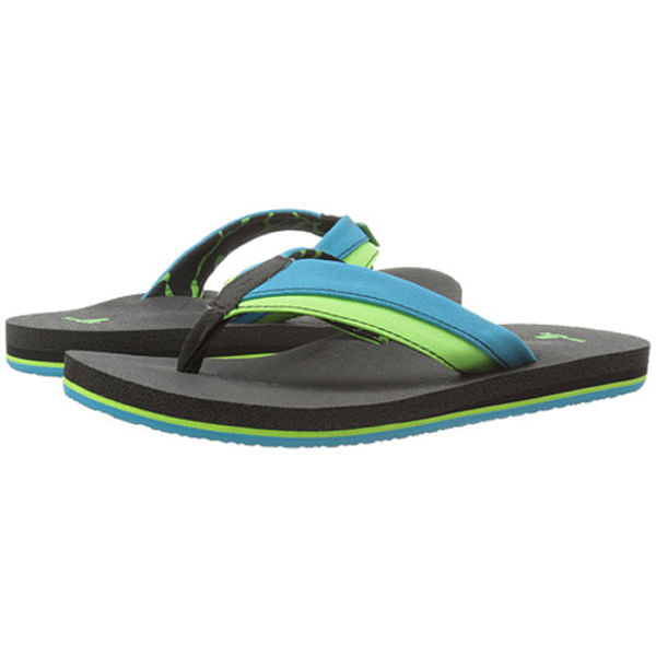 B ROOTBEER COZY FLIP FLO | OCEAN/LIME