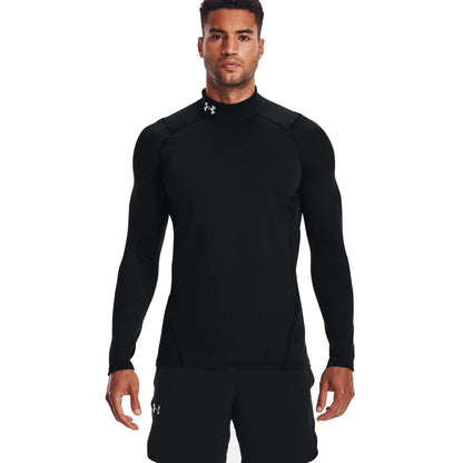 Under Armour Mens Cg Armour Fitted Mock Tops in Black Color