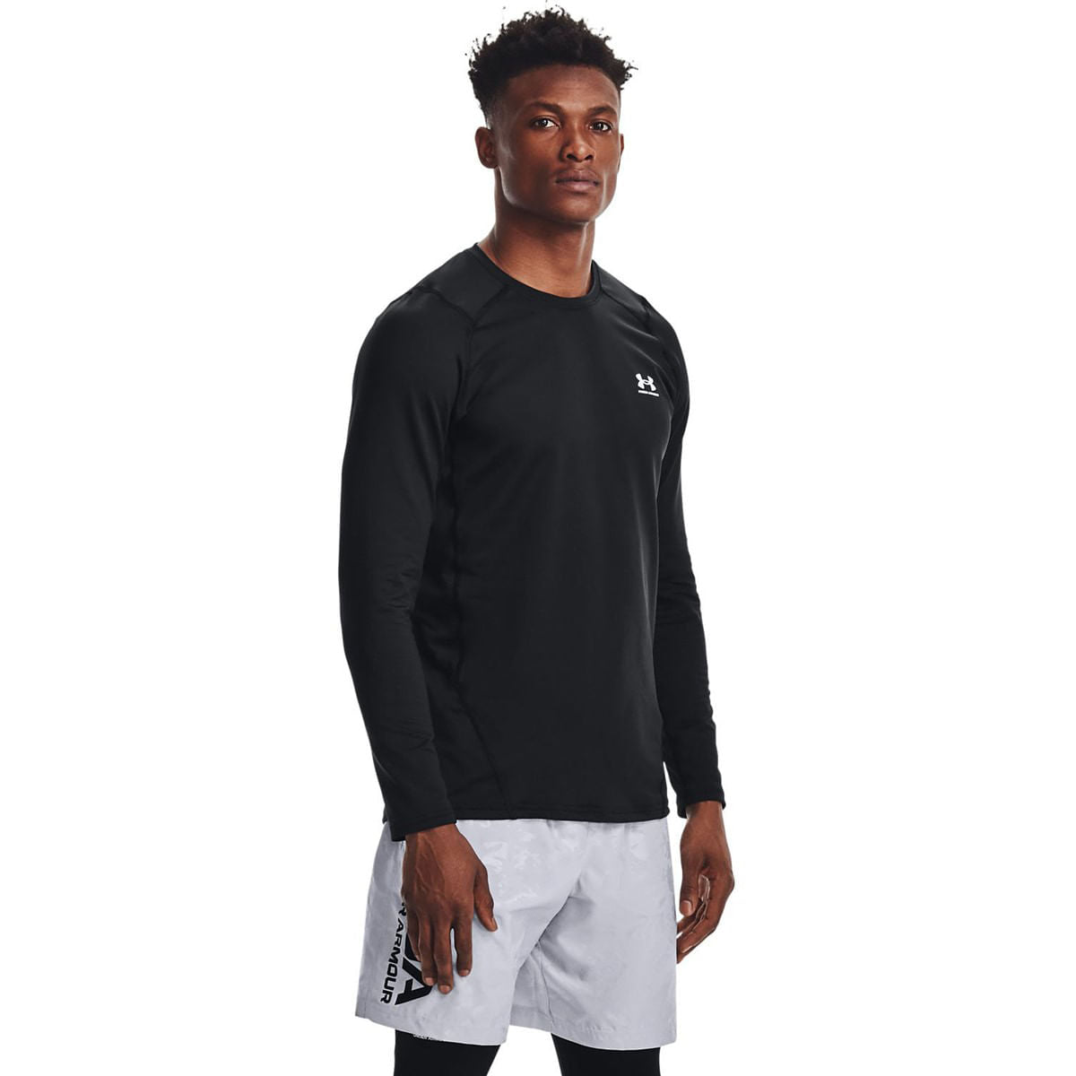 Under Armour Mens Cg Armour Fitted Mock Tops in Black Color