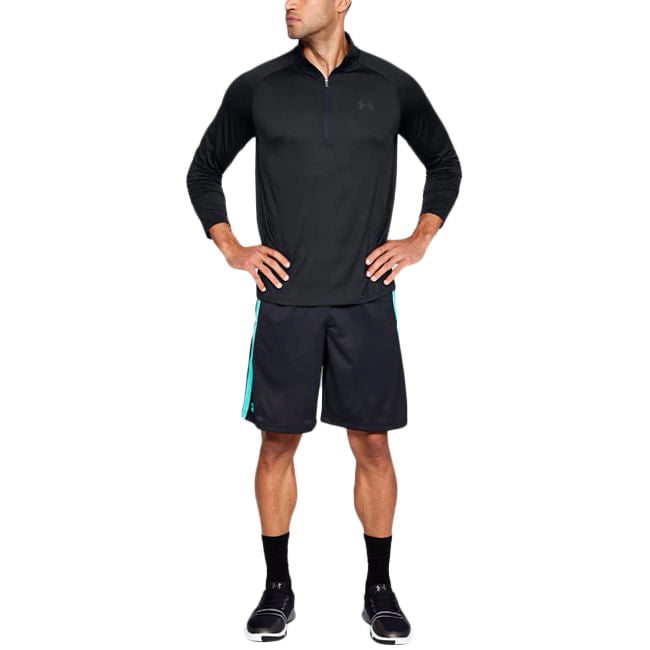 Under Armour Mens M-Tech 2.0 1/2 Zip Tops in Black Color