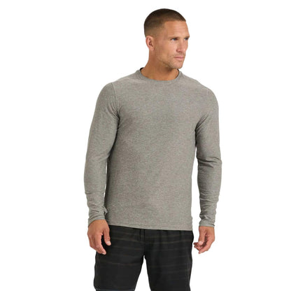 Vuori Mens L/S Strato Tee Tops in Grey Color